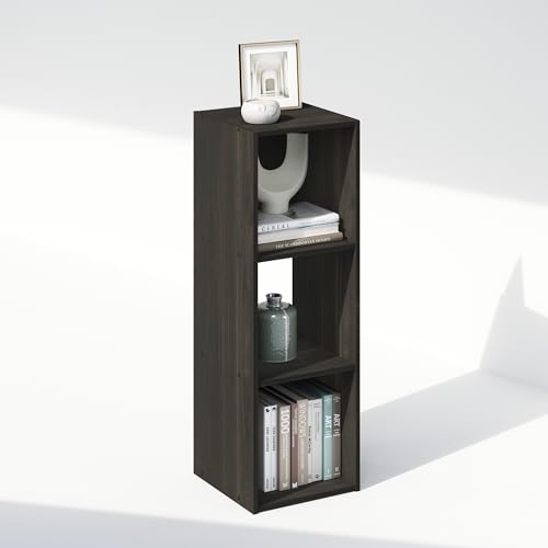 Furinno Pelli kubischer Aufbewahrungsschrank, Bücherregal, Bücherregal, 3 Würfel, Espresso von Furinno