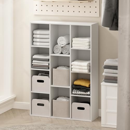 Furinno Reed Mehrzweckschrank und Kleideraufbewahrung, 11 Würfel, offenes Regal, Weiß Furinno Reed Mehrzweckschrank und Kleideraufbewahrung, 11 Würfel, offenes Regal, Weiß von Furinno