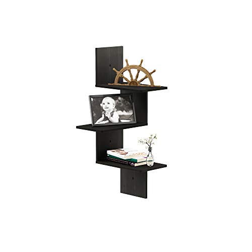 Furinno Rossi Modernes schwebendes Wand-Eckregal mit 3 Ebenen, Espresso Furinno Rossi Modernes schwebendes Wand-Eckregal mit 3 Ebenen, Espresso von Furinno