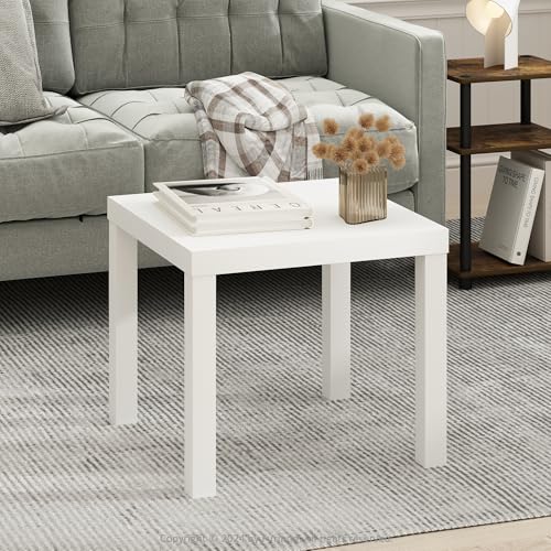 Furinno Simple Quadratischer Couchtisch, Beistelltisch, Weiß von Furinno