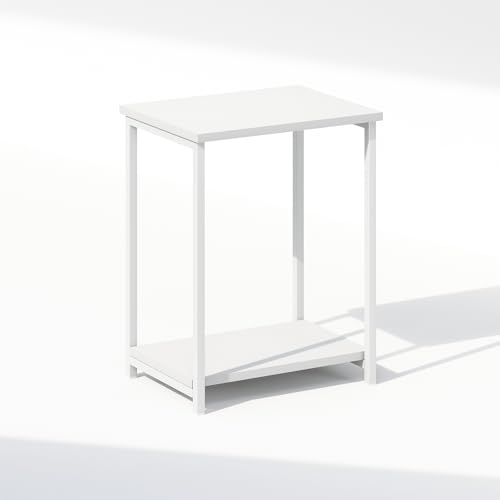 Furinno Simplistic Industrieller Metallrahmen Nachttisch, Beistelltisch, 1-Pack, Weiß/Weiß Furinno Simplistic Industrieller Metallrahmen Nachttisch, Beistelltisch, 1-Pack, Weiß/Weiß von Furinno