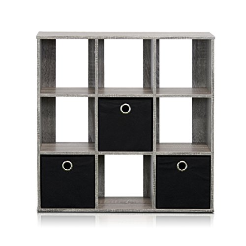 Furinno Simplistic Organizer/Regal mit 9 Fächern und 3 Einschüben, holz, Grau/schwarz, 20.07 x 67.82 x 67.31 cm Furinno Simplistic Organizer/Regal mit 9 Fächern und 3 Einschüben, holz, Grau/schwarz, 20.07 x 67.82 x 67.31 cm von Furinno