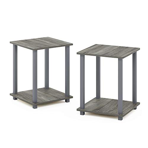 Furinno Simplistic Sofatisch, Couchtisch, Beistelltisch, mit 2 Ebenen, 2-er Set, Französische Eiche/Grau Furinno Simplistic Sofatisch, Couchtisch, Beistelltisch, mit 2 Ebenen, 2-er Set, Französische Eiche/Grau von Furinno