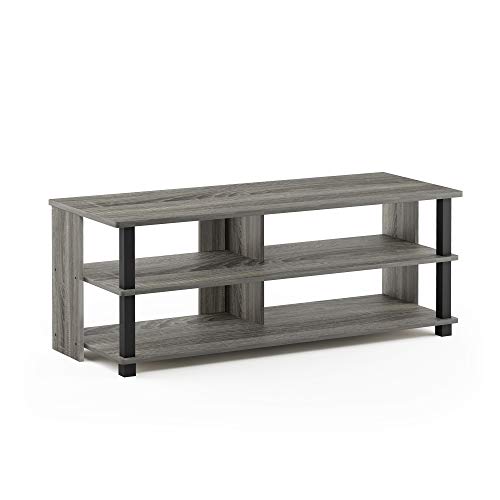 Furinno Sully 3-Stufe TV-Ständer für TV bis 48, Französische Eiche Grau/Schwarz, 104.4 (Breite) x 40.1 (Höhe) x 39.4 (Tiefe) cm von Furinno