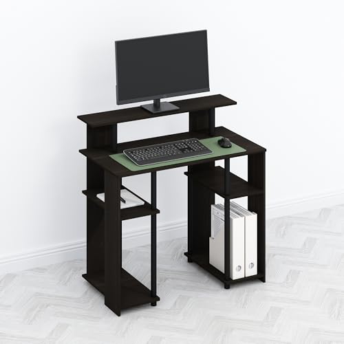 Furinno TOMI Computer-Schreibtisch mit Stall und Regalen, Walnuss von Furinno