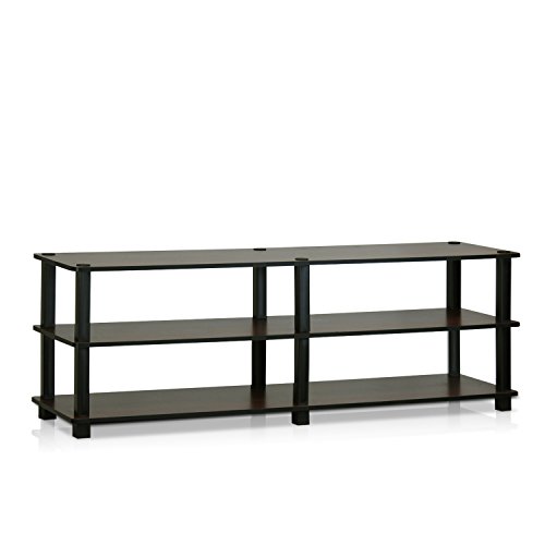 Furinno TV-Regal mit 3 Ebenen, holz, Dunkelbraun/Schwarz, 29.46 x 119.89 x 39.12 cm von Furinno