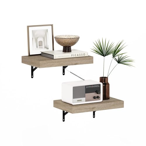 Furinno Tanna 37 cm schwebende Ausstellungsregale zur Wandmontage, Natürliche, 2er-Set von Furinno