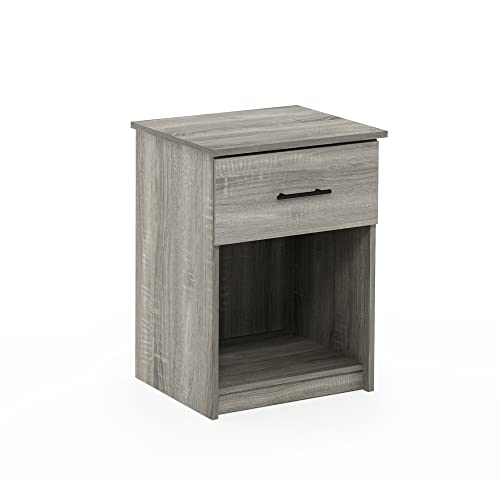 Furinno Tidur Nachttisch mit Griff und Einer Schublade, Französisches Eichengrau Furinno Tidur Nachttisch mit Griff und Einer Schublade, Französisches Eichengrau von Furinno