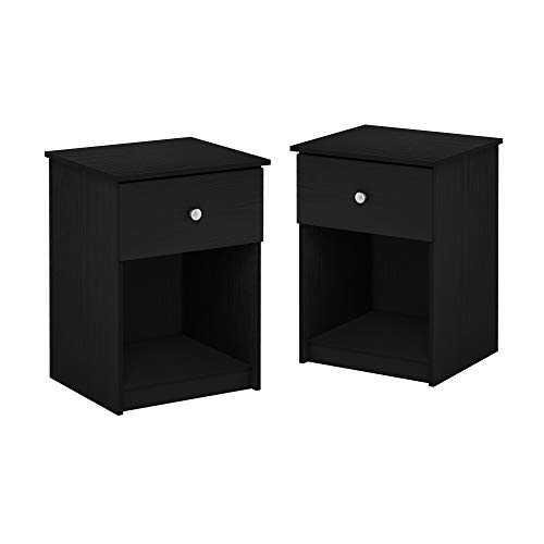 Furinno Tidur Nachttisch mit einer Schublade, Schwarze Eiche, 2er Set von Furinno