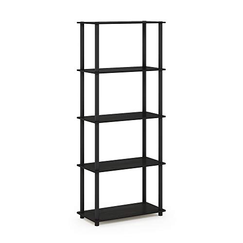 Furinno Turn-N-Tube 5-stufiges Mehrzweck-Regal, Bücherregal, Aufbewahrungsregal, mit Runde Rohre, Espresso/Schwarz, 59.9 (Breite) x 145.8 (Höhe) x 29.5 (Tiefe) cm von Furinno