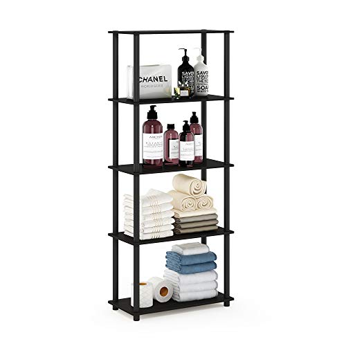 Furinno Turn-N-Tube 5-stufiges Mehrzweck-Regal-Präsentationsregal, Espresso/Schwarz von Furinno