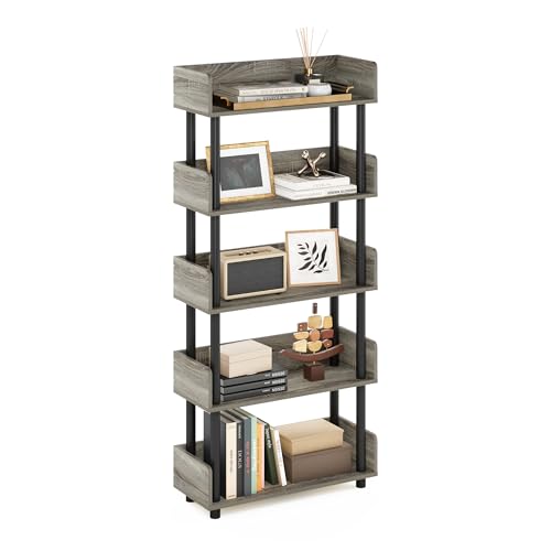 Furinno Turn-N-Tube 5-Posto Mensola Aperta Indipendente Con Pannelli Posteriori E Laterali, Scaffale Multifunzionale E Libreria, Quercia Francese/Nero Furinno Turn-N-Tube 5-Posto Mensola Aperta Indipendente Con Pannelli Posteriori E Laterali, Scaffale Multifunzionale E Libreria, Quercia Francese/Nero von Furinno