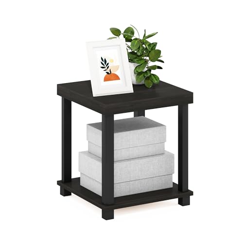Furinno Turn-N-Tube Klassischer 2-stufiger Beistelltisch, Espresso/Schwarz von Furinno