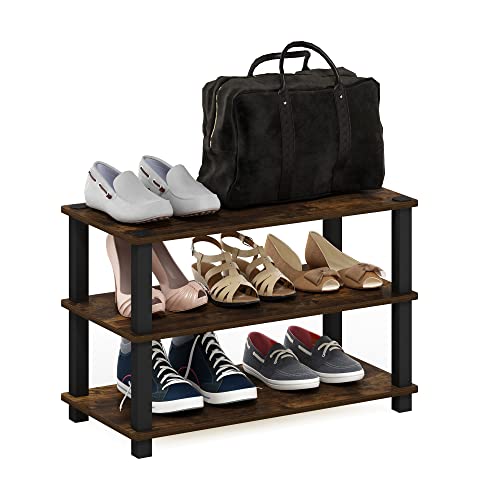Furinno Turn-S-Tube Schuhregal mit 3 Ebenen, Bernsteinkiefer/Schwarz Furinno Turn-S-Tube Schuhregal mit 3 Ebenen, Bernsteinkiefer/Schwarz von Furinno
