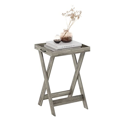 Furinno klassischer Tabletttisch mit abnehmbarem Tablett, französische Eiche von Furinno