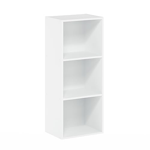 Furinno Luder 3-stufiges Bücherregal mit offenem Regal, Weiß von Furinno