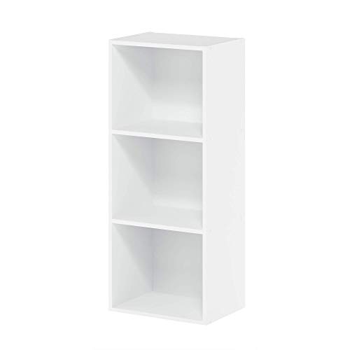 Furinno Luder 3-stufiges Bücherregal mit offenem Regal, Weiß von Furinno