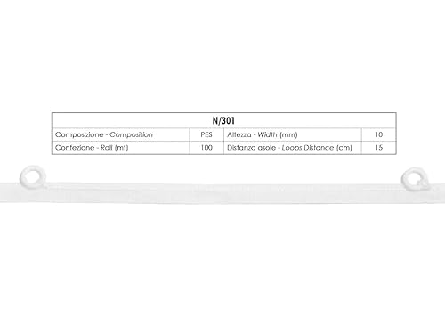 Furlanis - Band für Raffrollos mit Ring, Italienischer Stoff - 10 mm von Furlanis