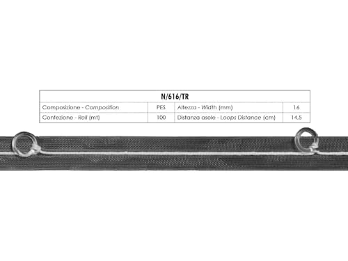 Furlanis - Transparentes Band für Raffrollos mit Ring, Italienischer Stoff - 16 mm von Furlanis