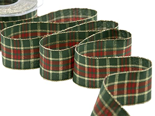 Furlanis - Tartanband Noel, Weihnachtsdekoration, Italienischer Stoff - Englisch Grün, 40 mm x 20 m Furlanis - Tartanband Noel, Weihnachtsdekoration, Italienischer Stoff - Englisch Grün, 40 mm x 20 m von Furlanis