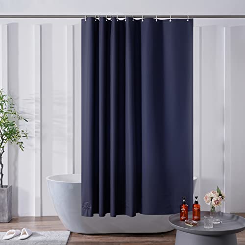 Furlinic 180x180 Duschvorhang Anti-schimmel in Badezimmer Vorhang für Badewanne Dusche aus Eva Wasserdicht Dunkelblau mit 12 Duschvorhangringe Saum mit Steinen. von Furlinic