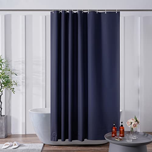 Furlinic 180x200 Duschvorhang aus Eva Badvorhang Anti-schimmel Vorhänge in Badezimmer für Badewanne Dusche Dunkelblau mit 12 Duschvorhangringe Saum mit Steinen. von Furlinic