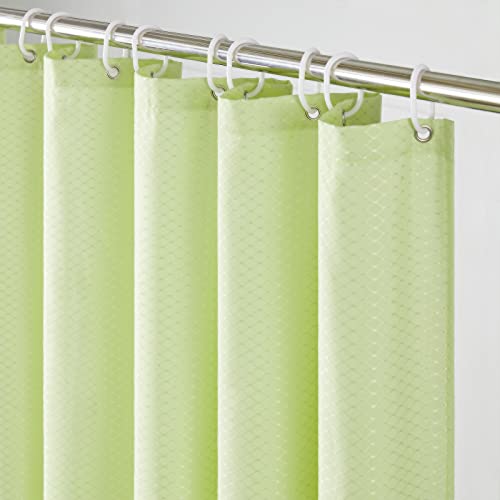 Furlinic Duschvorhang 120x180 Textil Badvorhang aus Polyester Stoff Schimmelresistent Wasserabweisend Waschbar Waffel Gelb mit 8 Duschvorhangringen. von Furlinic