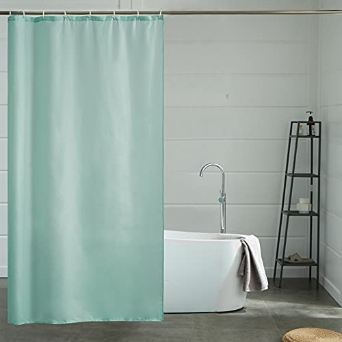 Furlinic Duschvorhang Textil Anti-schimmel Wasserdicht Waschbar Badvorhang aus Polyester Stoff Minzgrün 120x200cm mit 8 Duschvorhangringen. von Furlinic