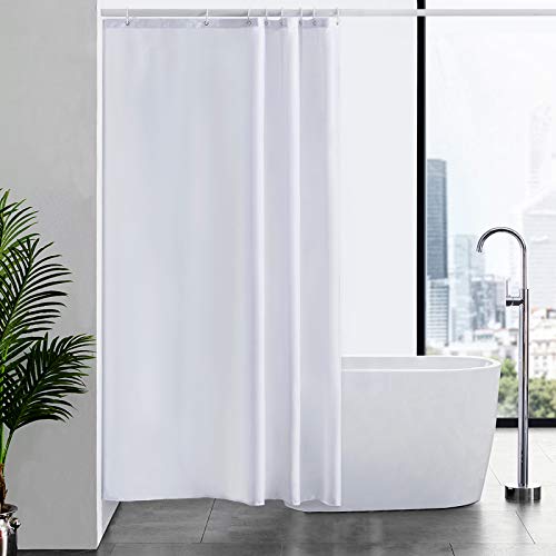 Furlinic Duschvorhang Textil Anti-schimmel Wasserdicht Waschbar Badvorhang aus Polyester Stoff Weiß 120x200cm mit 8 Duschvorhangringen. Furlinic Duschvorhang Textil Anti-schimmel Wasserdicht Waschbar Badvorhang aus Polyester Stoff Weiß 120x200cm mit 8 Duschvorhangringen. von Furlinic