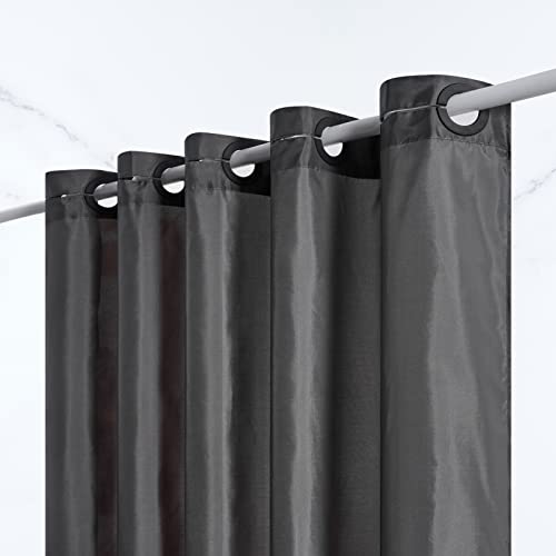 Furlinic Duschvorhang Textil aus Stoff für Dusche Dunkelgrau Badewannenvorhang aus Polyester Wasserdicht Anti-schimmel Waschbar Schmal 90x180 mit Groß Ösen. von Furlinic