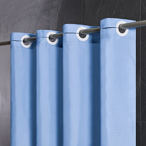 Furlinic Duschvorhang Überlänge Badvorhang Anti-schimmel für Dusche und Badewanne Textile Vorhänge aus Stoff Antibakteriell Wasserdicht Blau Extra Breit 270x183cm mit Großen Ösen. von Furlinic