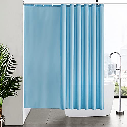 Furlinic Duschvorhang Überlänge Badvorhang Anti-schimmel für Dusche und Badewanne Textile Vorhänge aus Stoff Antibakteriell wasserdicht Extra Breit 244x180cm Hellblau mit 16 Haken. von Furlinic