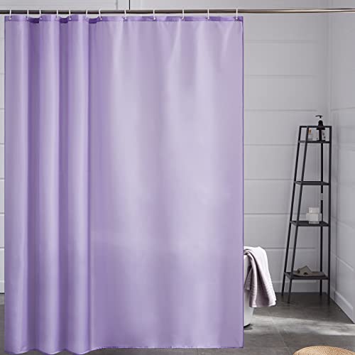 Furlinic Duschvorhang Überlänge für Badezimmer Badvorhang Anti-schimmel Textil für Badewanne und Dusche Vorhang aus Stoff Antibakteriell Waschbar mit 12 Haken Extra Groß Lila 200x240cm. von Furlinic