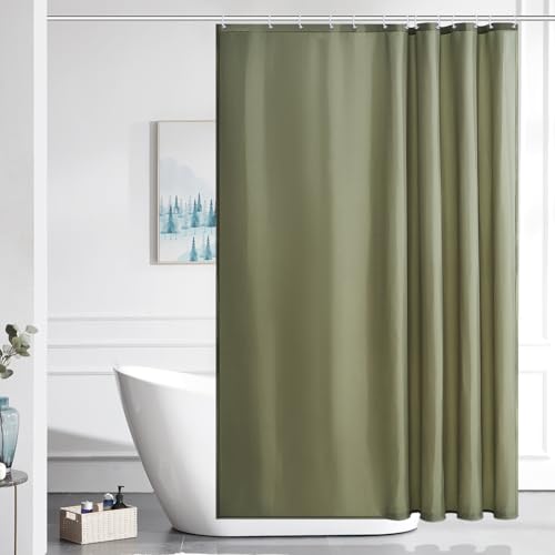 Furlinic Salbei Grün Duschvorhang 180x180 Anti-schimmel in Badezimmer, Vorhang für Badewanne Dusche Wasserdicht, Textile Vorhänge aus Stoff Waschbar, mit 12 Duschvorhangringe. von Furlinic