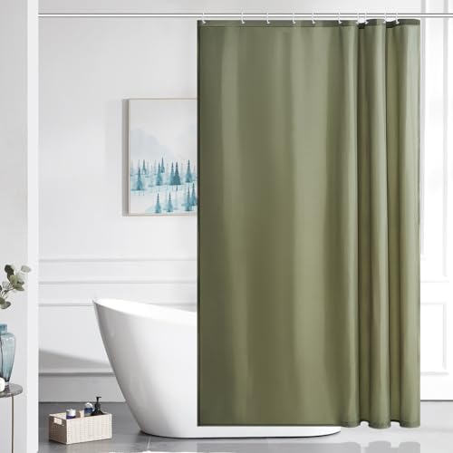 Furlinic Schmaler Duschvorhang für Dusche und Badewanne, Badvorhang Textil aus Polyester Stoff schimmelresistent Wasserabweisend und Waschbar,Salbei Grün 150x180 mit 10 Duschvorhangringen. Furlinic Schmaler Duschvorhang für Dusche und Badewanne, Badvorhang Textil aus Polyester Stoff schimmelresistent Wasserabweisend und Waschbar,Salbei Grün 150x180 mit 10 Duschvorhangringen. von Furlinic