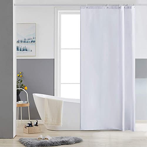 Furlinic Schmaler Duschvorhang für Eck Dusche und Kleine Badewanne, Badvorhang Textil aus Polyester Stoff Schimmelresistent Wasserabweisend und Waschbar, Weiß 80x180 mit 6 Duschvorhangringen. von Furlinic