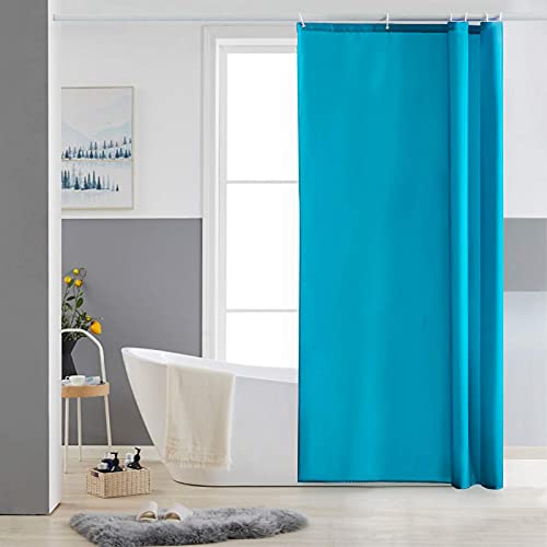 Furlinic Schmaler Duschvorhang für Eck Dusche und Kleine Badewanne, Badvorhang Textil aus Polyester Stoff Schimmelresistent Wasserabweisend und Waschbar,Aquamarine 90x180 mit 6 Duschvorhangringen. von Furlinic
