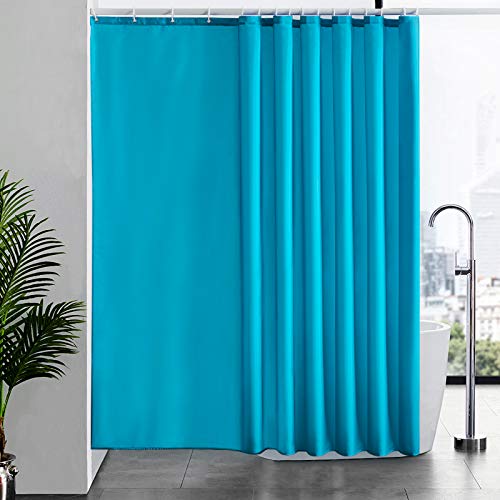 Furlinic Überlänge Duschvorhang Badvorhang Badewannenvorhang Antischimmel, Vorhänge für Dusche aus Stoff Textil Waschbar Wasserdicht, Extra Breit Shower Curtains 244x200 Aquamarine mit 16 Ringe. von Furlinic