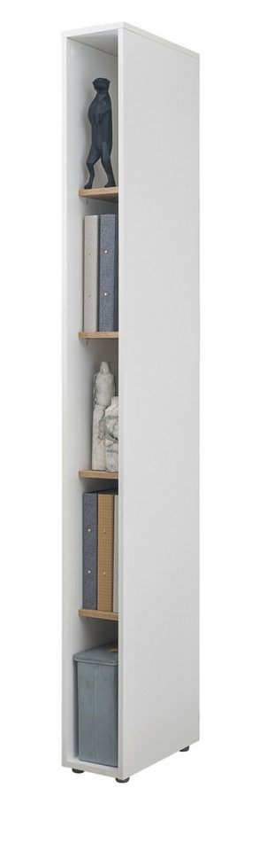Furn.Design Aktenregal Center, Regalschrank in weiß mit Wotan Eiche, mit 5 Ordnerhöhen von Furn.Design