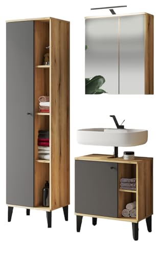 Furn.Design Badmöbel Set 3-teilig in grau und Evoke Eiche Badkombination Badezimmer Bad121 x 190 cm, Torsby Furn.Design Badmöbel Set 3-teilig in grau und Evoke Eiche Badkombination Badezimmer Bad121 x 190 cm, Torsby von Furn.Design