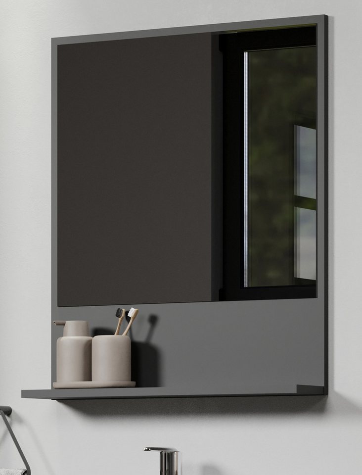 Furn.Design Badspiegel Bliss (Wandspiegel in grau, 60 x 74 cm), mit Ablage von Furn.Design