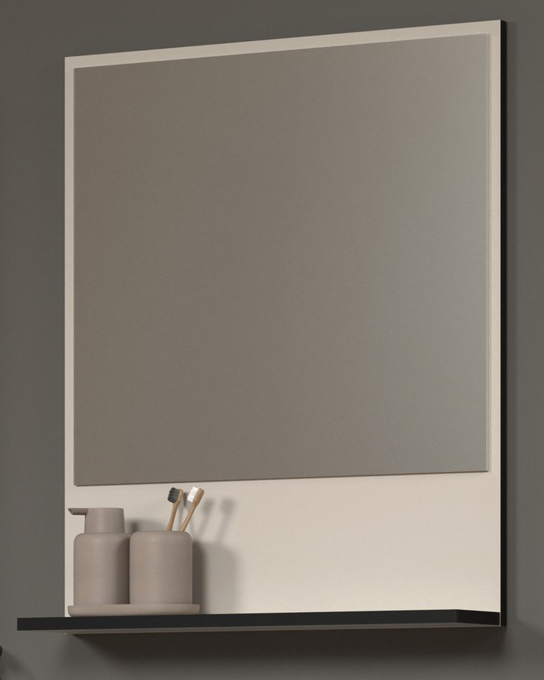 Furn.Design Badspiegel Calmed (Wandspiegel in Cashmere grau, 60 x 74 cm), mit Ablage von Furn.Design