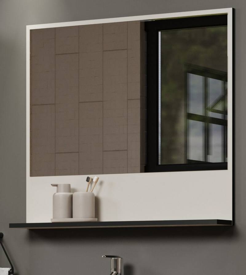 Furn.Design Badspiegel Calmed (Wandspiegel in Cashmere grau, 80 x 74 cm), mit Ablage von Furn.Design