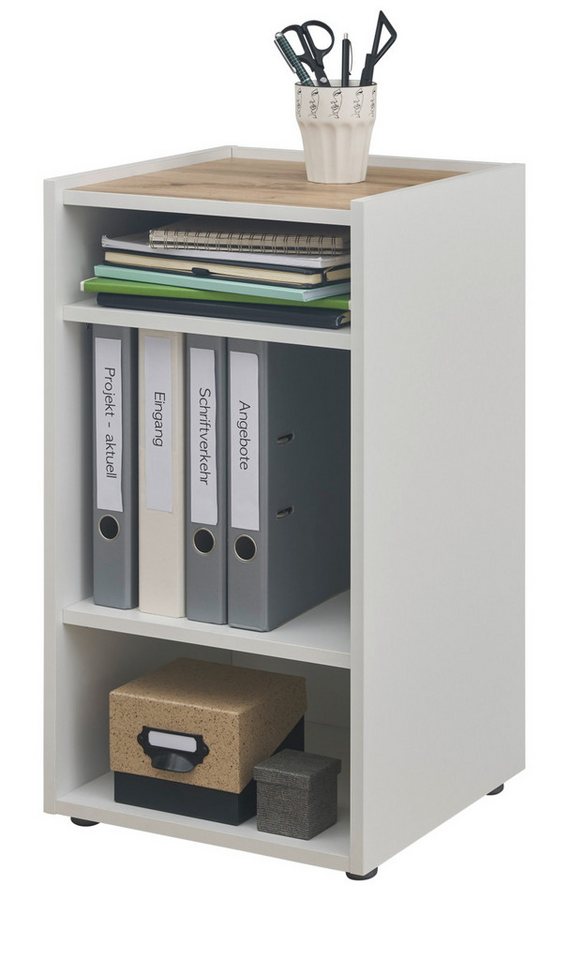 Furn.Design Container Center (Schreibtischcontainer in weiß mit Eiche, 40 x 70 cm) von Furn.Design