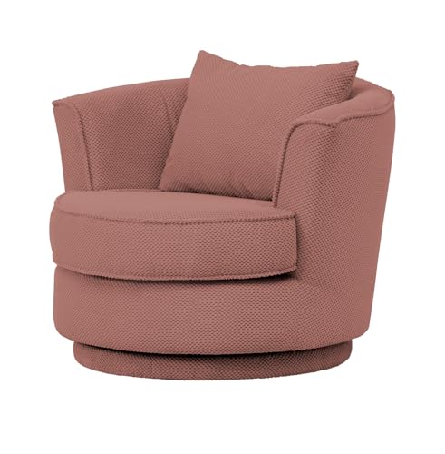 Furn.Design Drehsessel in Terracotta, Web-Velours Sessel 360° drehbar inklusive Kissen, Comfy von Furn.Design