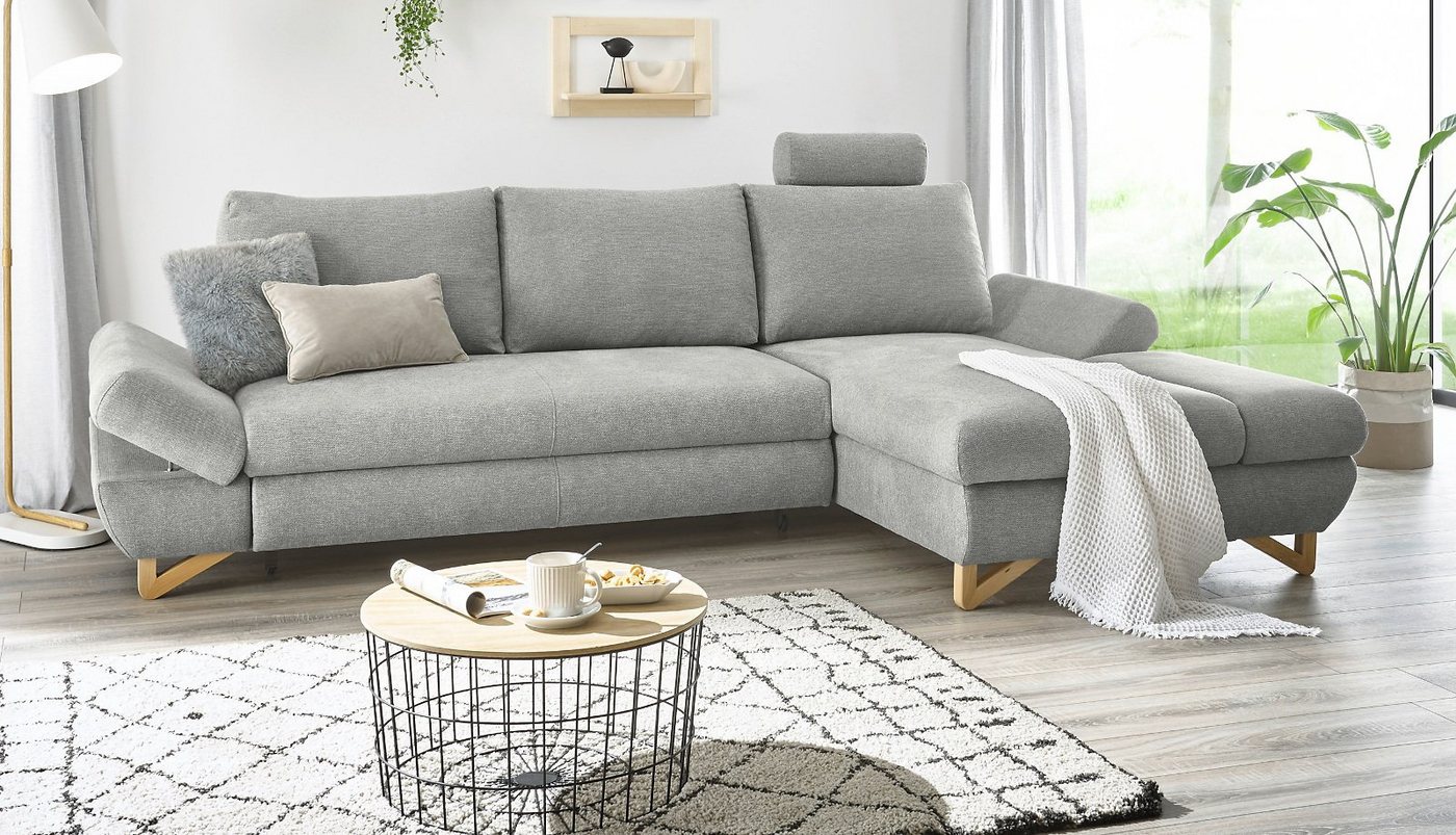 Furn.Design Ecksofa Skalm, Bettfunktion und Bettkasten, einstellbare Armlehnen, Schlafsofa von Furn.Design