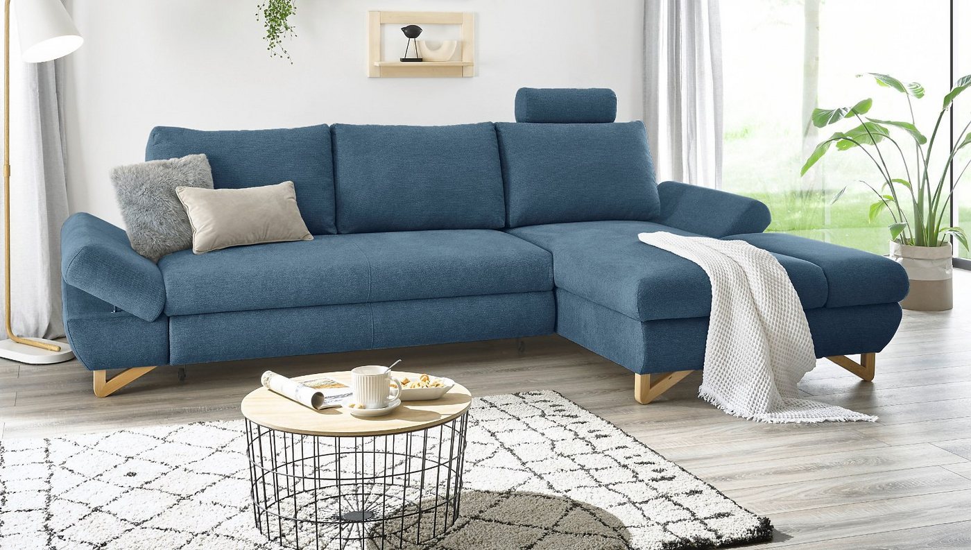 Furn.Design Ecksofa Skalm, Bettfunktion und Bettkasten, einstellbare Armlehnen, Schlafsofa von Furn.Design