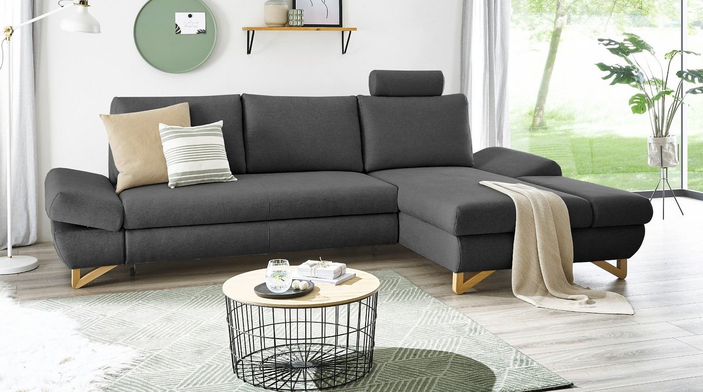 Furn.Design Ecksofa Skalm, Bettfunktion und Bettkasten, einstellbare Armlehnen, Schlafsofa von Furn.Design