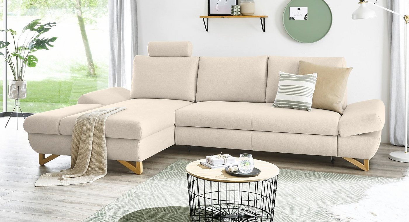 Furn.Design Ecksofa Skalm, Bettfunktion und Bettkasten, einstellbare Armlehnen, Schlafsofa von Furn.Design