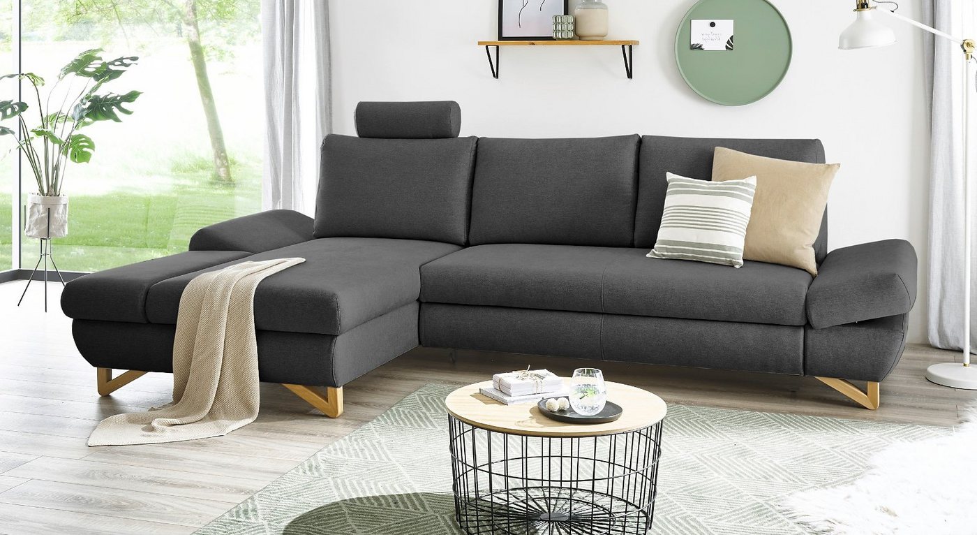 Furn.Design Ecksofa Skalm, Bettfunktion und Bettkasten, einstellbare Armlehnen, Schlafsofa von Furn.Design